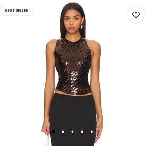 x intimately free people disco fever cami in black combo 7 brown sparkle top